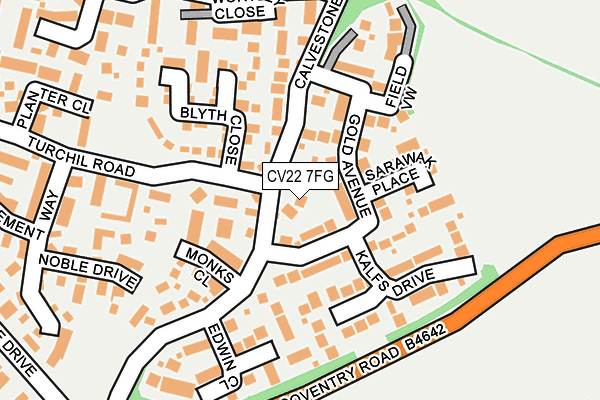 CV22 7FG map - OS OpenMap – Local (Ordnance Survey)