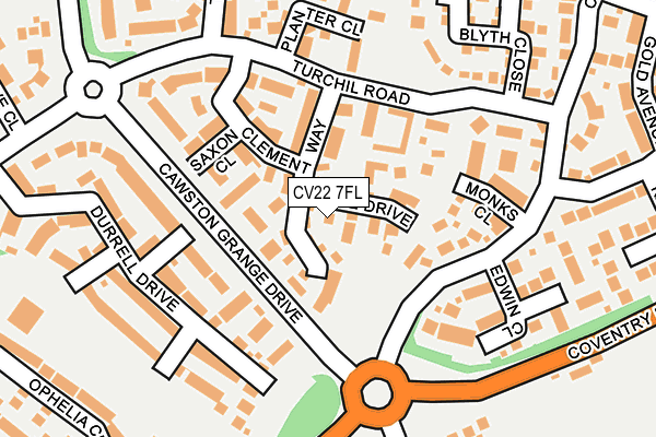 CV22 7FL map - OS OpenMap – Local (Ordnance Survey)