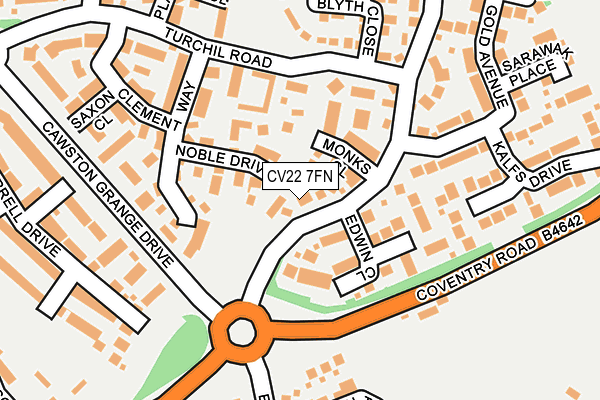 CV22 7FN map - OS OpenMap – Local (Ordnance Survey)