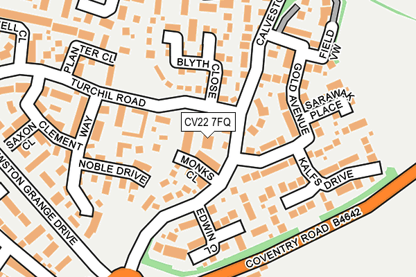 CV22 7FQ map - OS OpenMap – Local (Ordnance Survey)