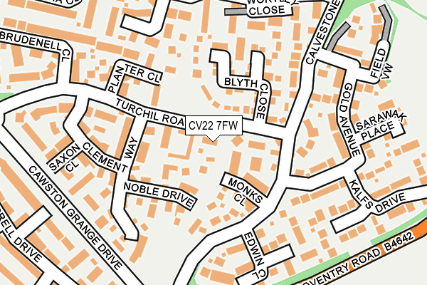 CV22 7FW map - OS OpenMap – Local (Ordnance Survey)
