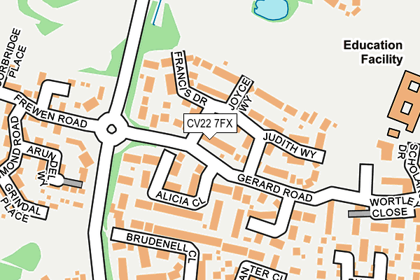CV22 7FX map - OS OpenMap – Local (Ordnance Survey)