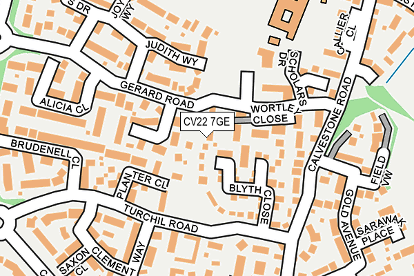 CV22 7GE map - OS OpenMap – Local (Ordnance Survey)