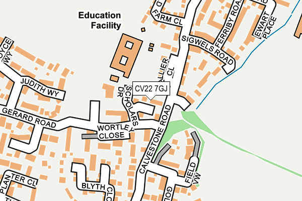 CV22 7GJ map - OS OpenMap – Local (Ordnance Survey)