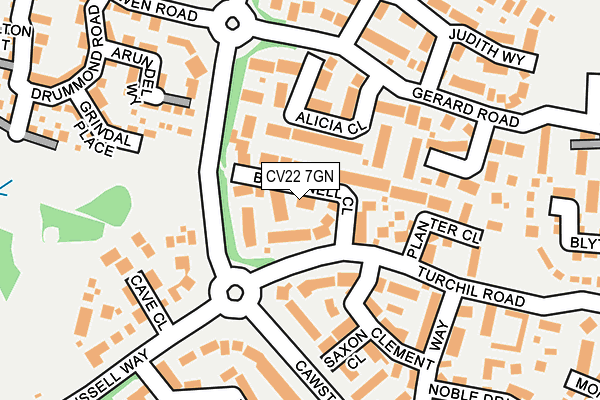 CV22 7GN map - OS OpenMap – Local (Ordnance Survey)