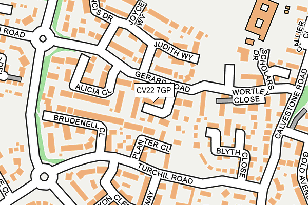 CV22 7GP map - OS OpenMap – Local (Ordnance Survey)