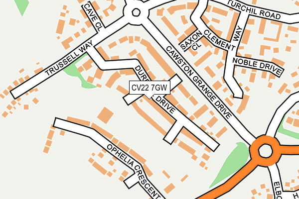 CV22 7GW map - OS OpenMap – Local (Ordnance Survey)