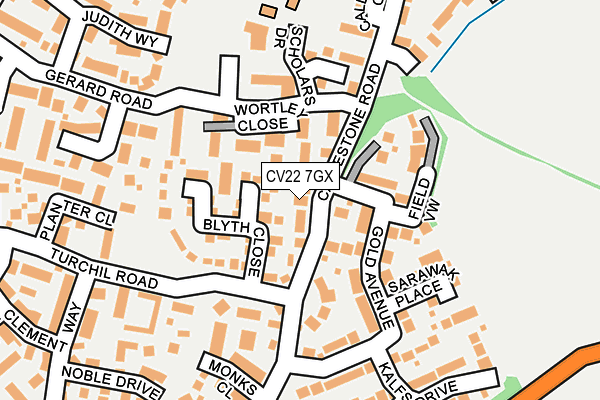 CV22 7GX map - OS OpenMap – Local (Ordnance Survey)