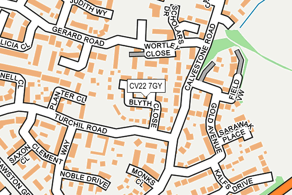 CV22 7GY map - OS OpenMap – Local (Ordnance Survey)