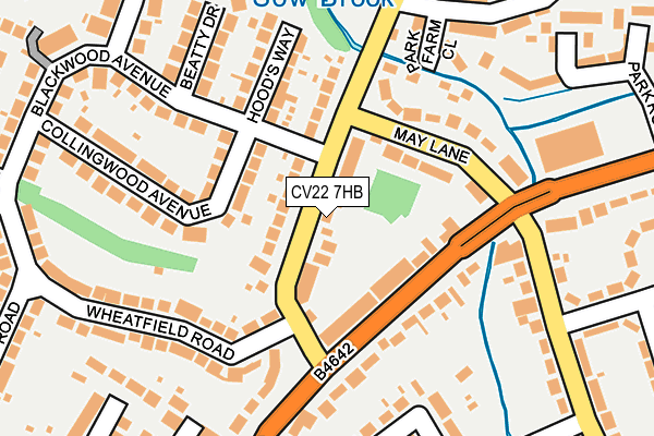 CV22 7HB map - OS OpenMap – Local (Ordnance Survey)