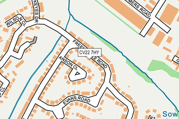 CV22 7HY map - OS OpenMap – Local (Ordnance Survey)