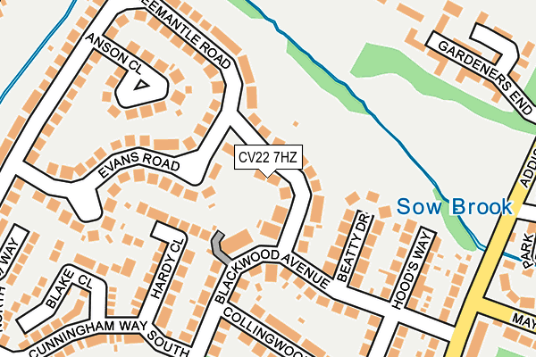 CV22 7HZ map - OS OpenMap – Local (Ordnance Survey)
