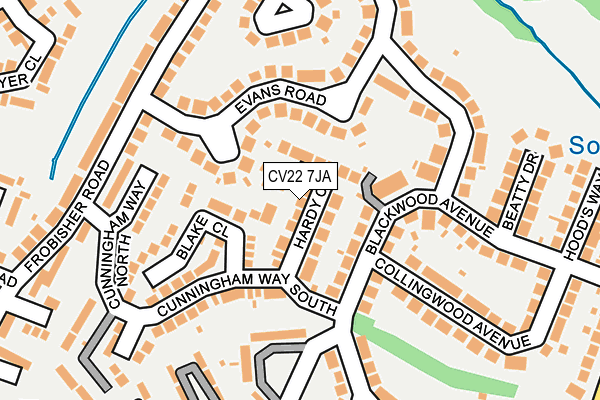 CV22 7JA map - OS OpenMap – Local (Ordnance Survey)