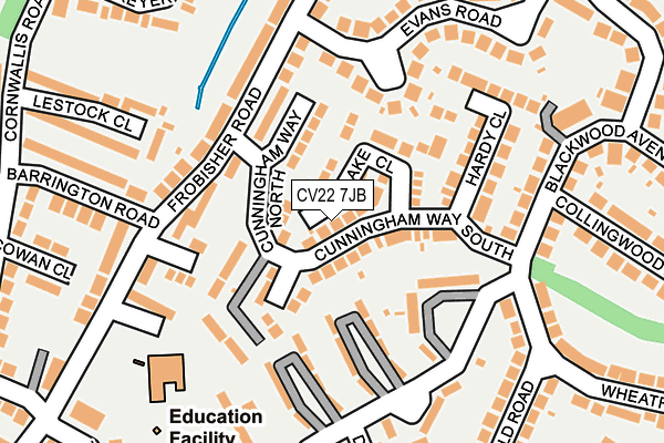 CV22 7JB map - OS OpenMap – Local (Ordnance Survey)