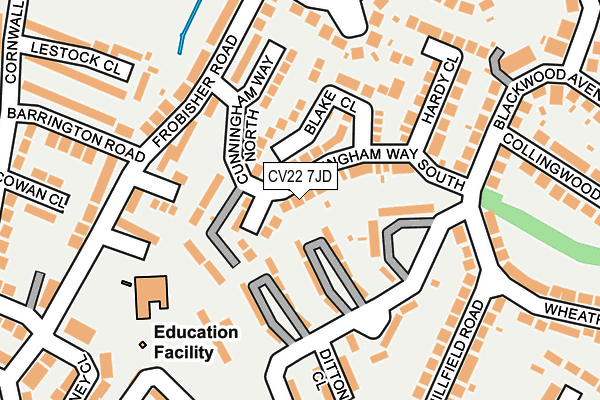 CV22 7JD map - OS OpenMap – Local (Ordnance Survey)