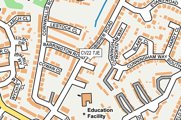 CV22 7JE map - OS OpenMap – Local (Ordnance Survey)