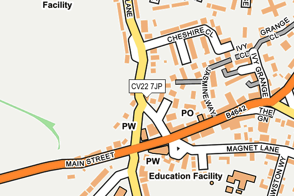 CV22 7JP map - OS OpenMap – Local (Ordnance Survey)