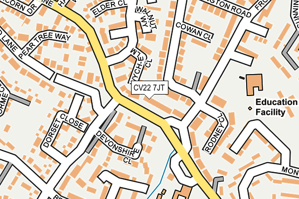 CV22 7JT map - OS OpenMap – Local (Ordnance Survey)