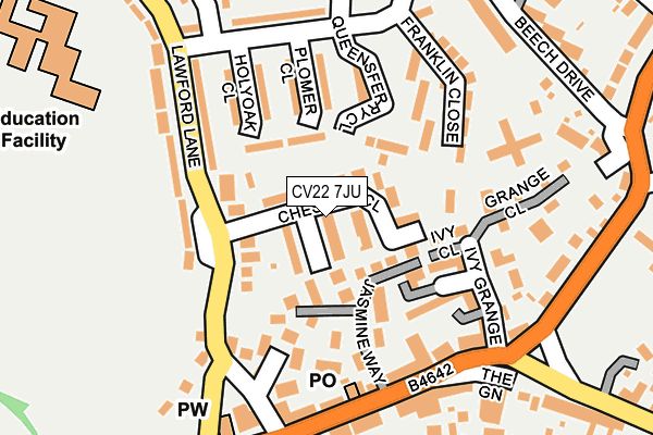 CV22 7JU map - OS OpenMap – Local (Ordnance Survey)