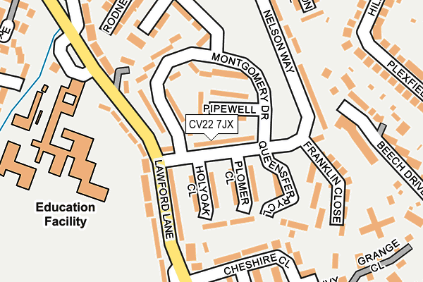 CV22 7JX map - OS OpenMap – Local (Ordnance Survey)