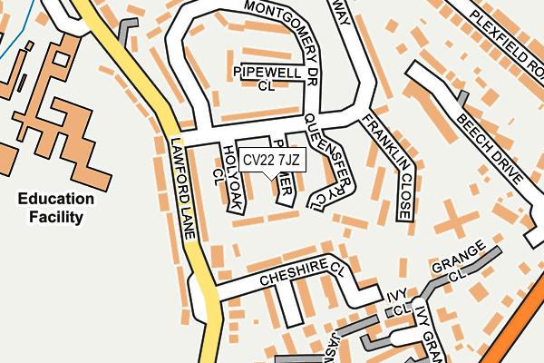 CV22 7JZ map - OS OpenMap – Local (Ordnance Survey)