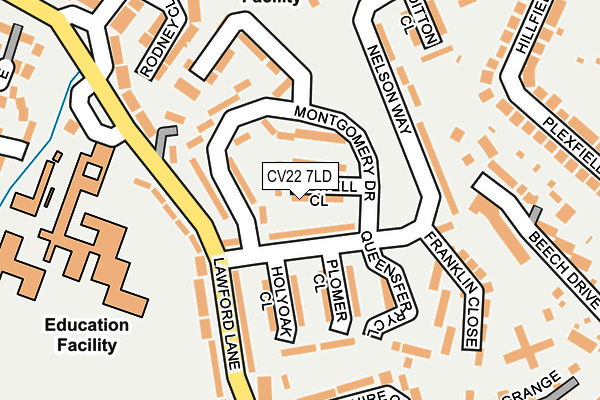 CV22 7LD map - OS OpenMap – Local (Ordnance Survey)