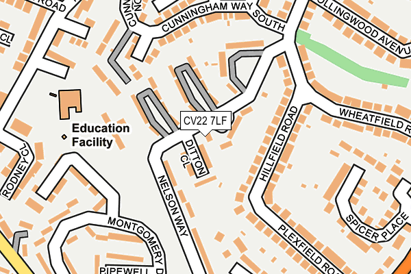 CV22 7LF map - OS OpenMap – Local (Ordnance Survey)