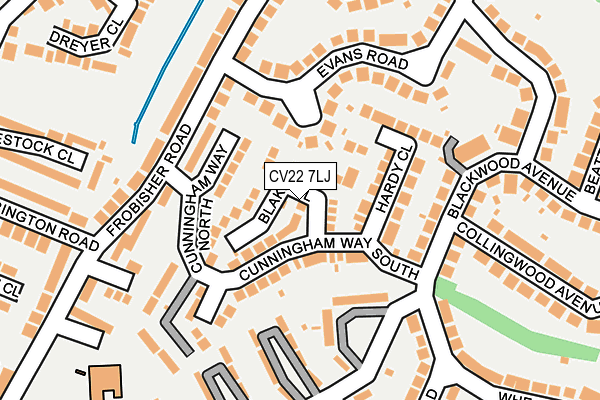 CV22 7LJ map - OS OpenMap – Local (Ordnance Survey)