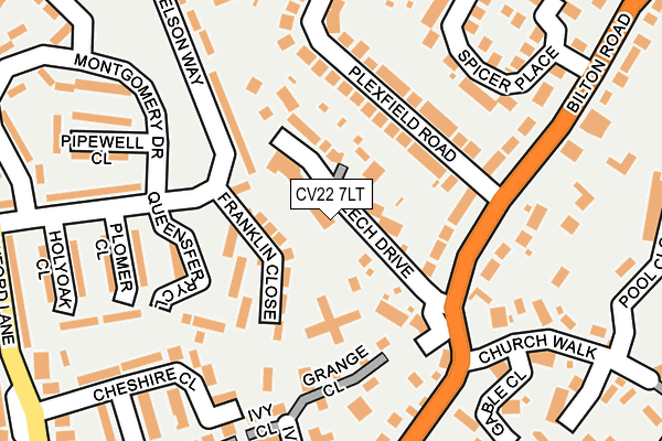 CV22 7LT map - OS OpenMap – Local (Ordnance Survey)