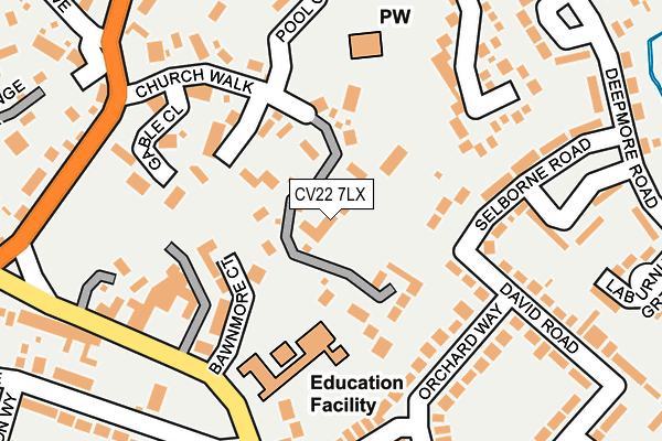 CV22 7LX map - OS OpenMap – Local (Ordnance Survey)