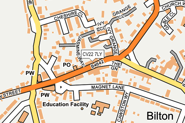 CV22 7LY map - OS OpenMap – Local (Ordnance Survey)