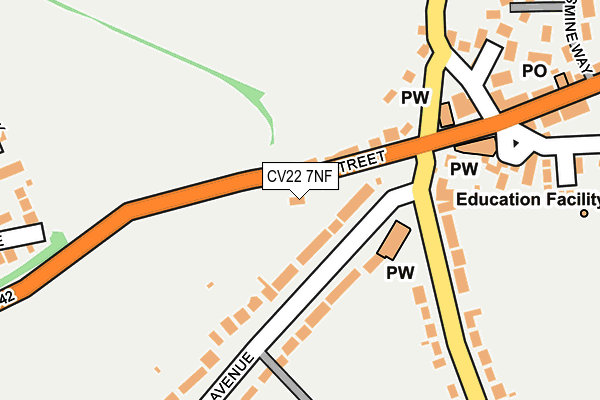 CV22 7NF map - OS OpenMap – Local (Ordnance Survey)