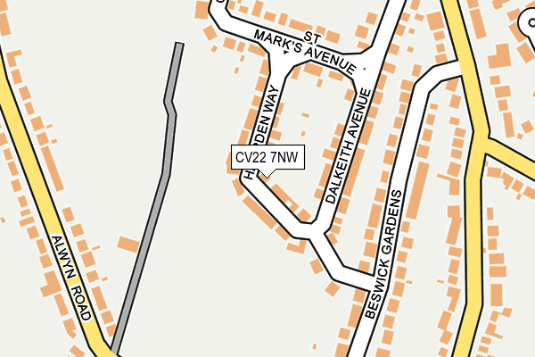 CV22 7NW map - OS OpenMap – Local (Ordnance Survey)