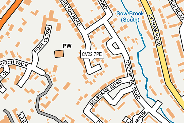 CV22 7PE map - OS OpenMap – Local (Ordnance Survey)