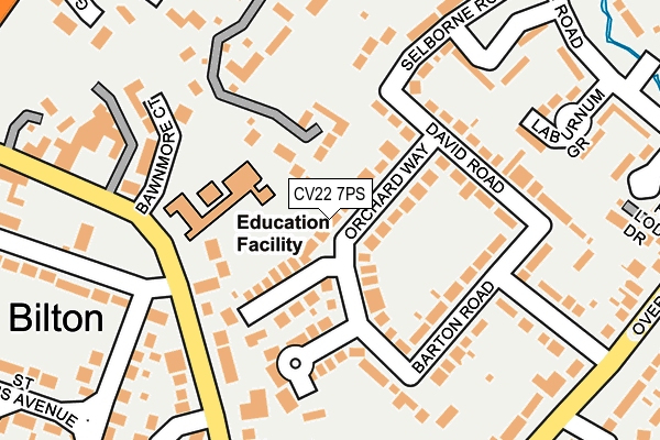 CV22 7PS map - OS OpenMap – Local (Ordnance Survey)
