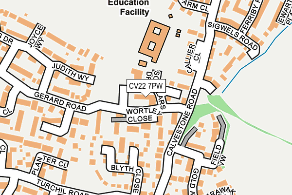 CV22 7PW map - OS OpenMap – Local (Ordnance Survey)