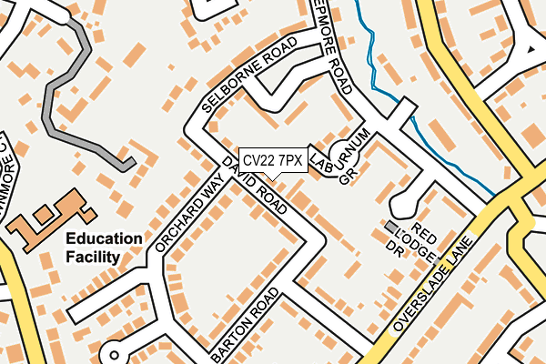 CV22 7PX map - OS OpenMap – Local (Ordnance Survey)