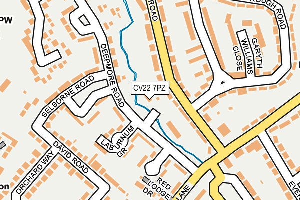 CV22 7PZ map - OS OpenMap – Local (Ordnance Survey)