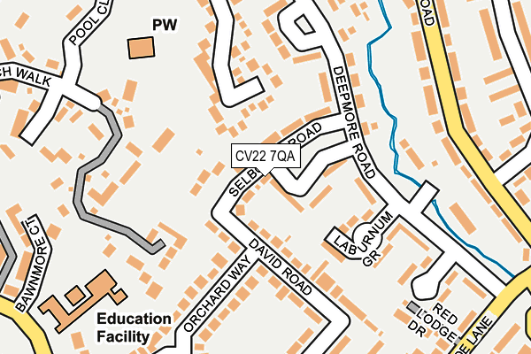 CV22 7QA map - OS OpenMap – Local (Ordnance Survey)
