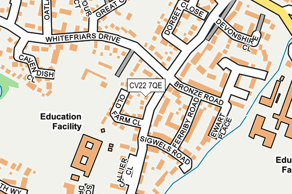 CV22 7QE map - OS OpenMap – Local (Ordnance Survey)