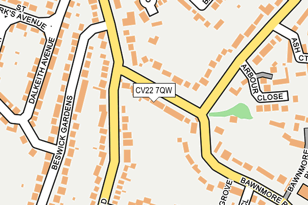 CV22 7QW map - OS OpenMap – Local (Ordnance Survey)