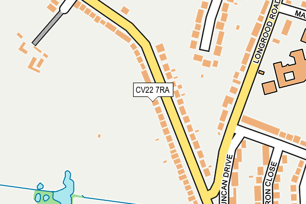 CV22 7RA map - OS OpenMap – Local (Ordnance Survey)