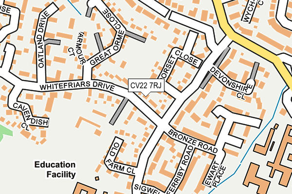 CV22 7RJ map - OS OpenMap – Local (Ordnance Survey)