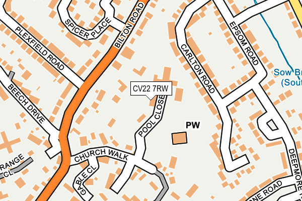 CV22 7RW map - OS OpenMap – Local (Ordnance Survey)