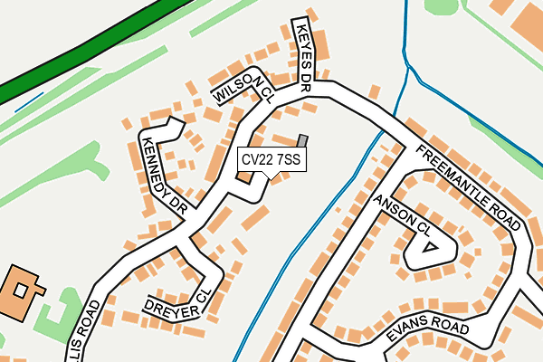 CV22 7SS map - OS OpenMap – Local (Ordnance Survey)