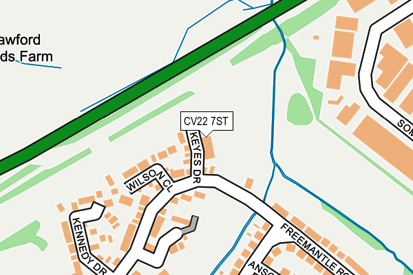 CV22 7ST map - OS OpenMap – Local (Ordnance Survey)