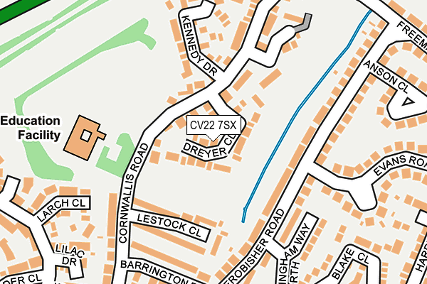 CV22 7SX map - OS OpenMap – Local (Ordnance Survey)