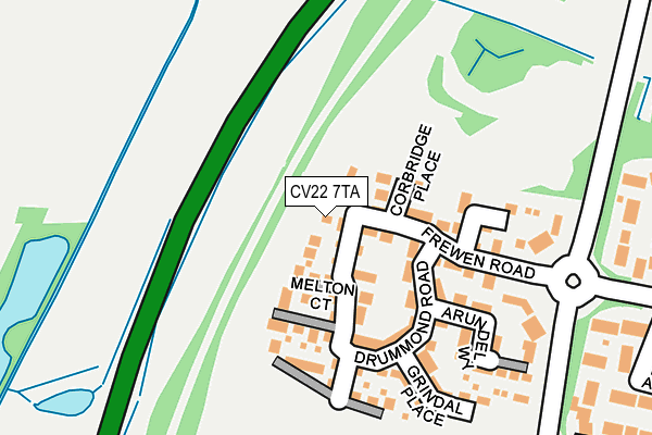 CV22 7TA map - OS OpenMap – Local (Ordnance Survey)