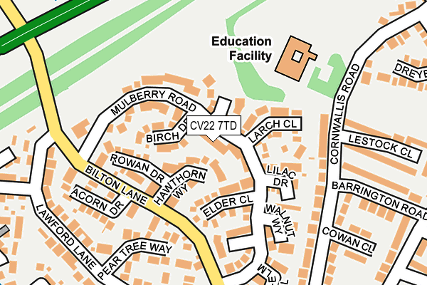 CV22 7TD map - OS OpenMap – Local (Ordnance Survey)