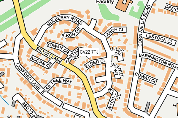 CV22 7TJ map - OS OpenMap – Local (Ordnance Survey)